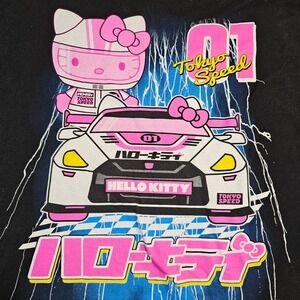 Hello Kitty Tokyo Speed Graphic T Shirt 2XL Black Cotton USA Racing Sanrio Y2K